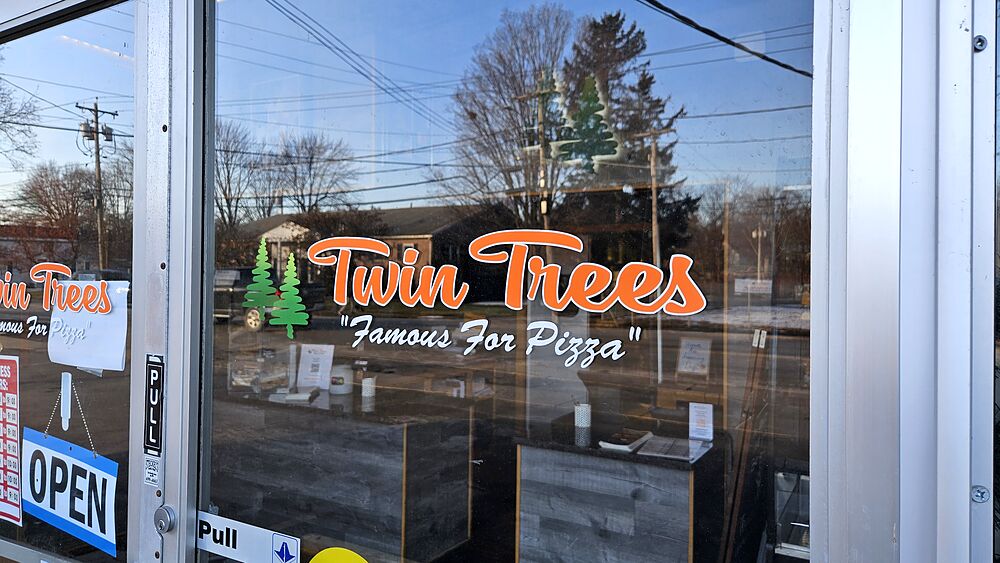 Twin Trees logo on the shop window